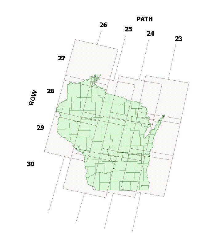 Area of Wisconsin divided into regions for analysis