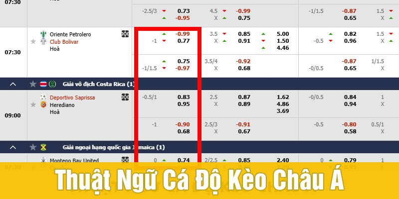 thuật ngữ cá cược bóng đá